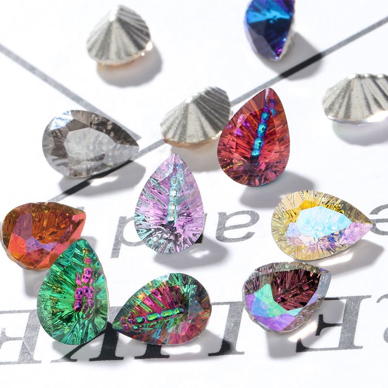 Xichuan High Quality K9 Glass 7*10/10*14/13*18mm Drop Shape Point Back Rhinestones Millennium Bling Glitter Nail Strass Nail