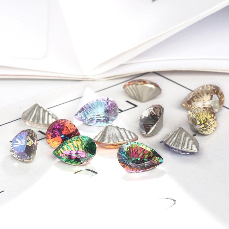 Xichuan High Quality K9 Glass 7*10/10*14/13*18mm Drop Shape Point Back Rhinestones Millennium Bling Glitter Nail Strass Nail