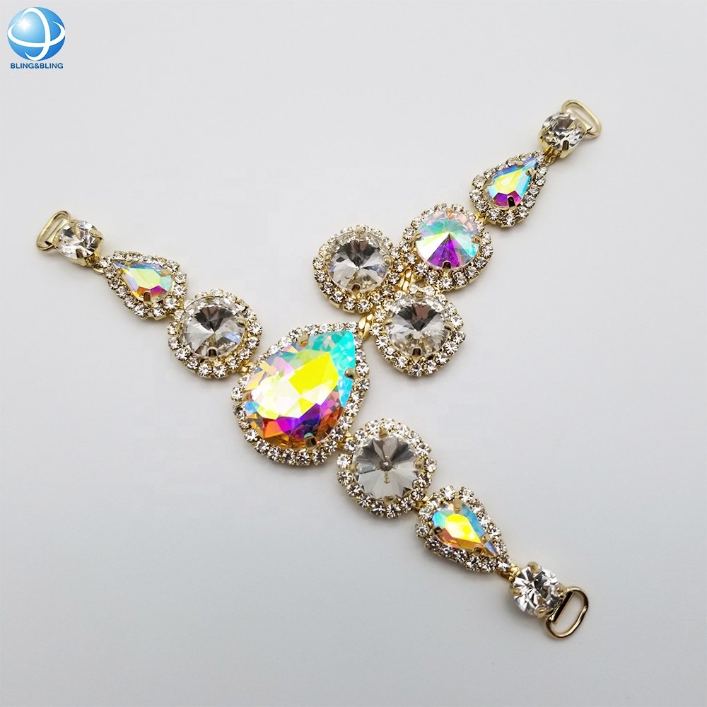 Fashion Crystal Rhinestone T Shape Bikini Connectors For Woman Swimsuit Accessories