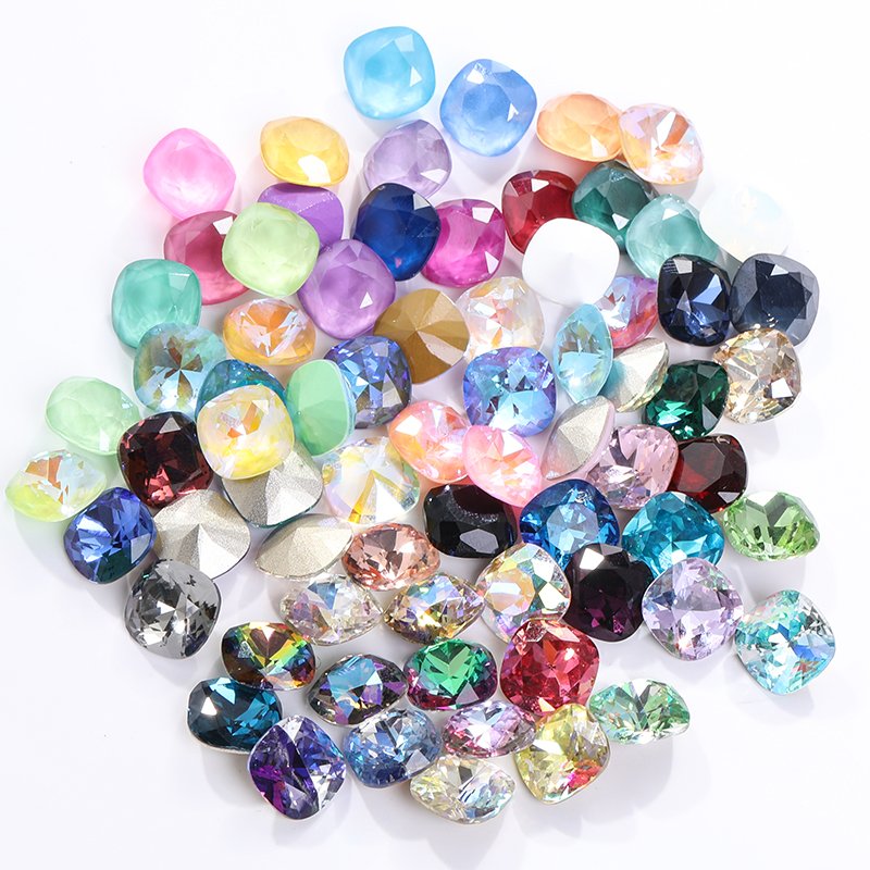 Xichuan cushion shape 100 colors 6/8/10/12/18mm wholesale k9 glass pointback crystal stones rhinestones for jewelry garment