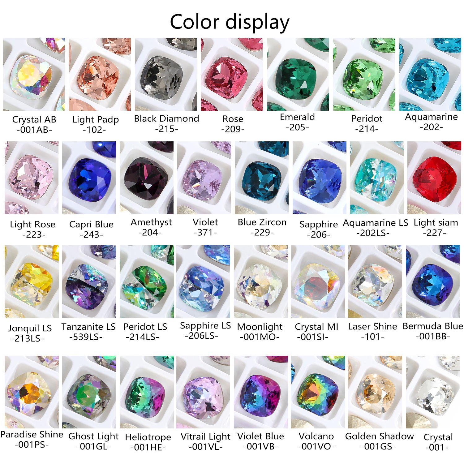 Xichuan cushion shape 100 colors 6/8/10/12/18mm wholesale k9 glass pointback crystal stones rhinestones for jewelry garment