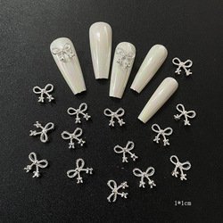 05 short ribbon bow silver