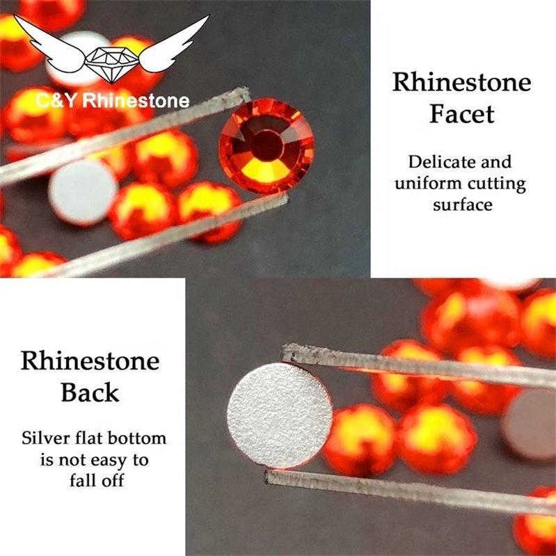 CY Hyacinth Wholesale High Quality 3D Nail Art Crystal For Clothes Non Hot fix Rhinestone