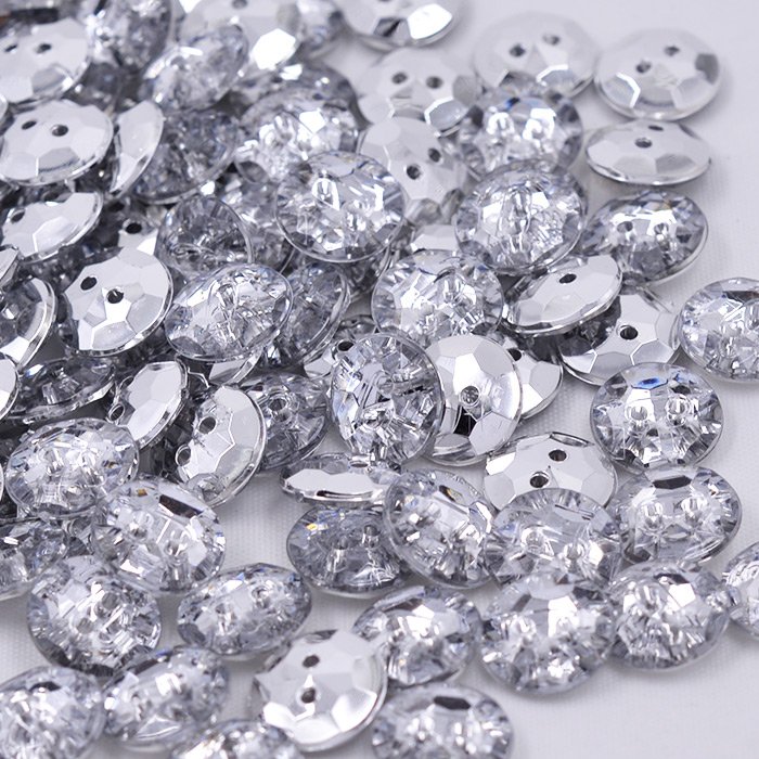 13.5 15mm Sewing Crystal AB Rhinestones Buttons White Acrylic Crystal Button Flatback Round Buttons For DIY Needlework Clothes
