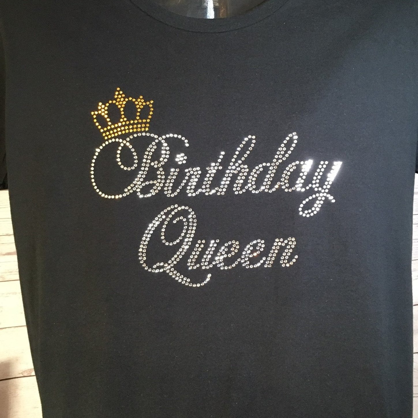 Birthday Queen design Rhinestone Tee Bling Shirt for Birthday Shirt