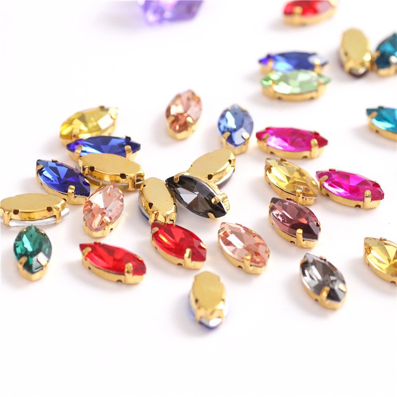 For Clothing Accessories with Gold Claw Glass Crystal Sew on Stone Loose Rhinestones Custom Cn(origin) Glass,glass T/T