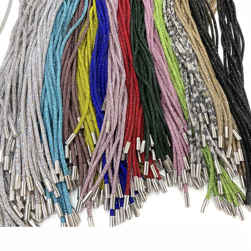 S528 fashion rhinestone cord strings 120 cm crystal hoodies drawstrings diamond rope