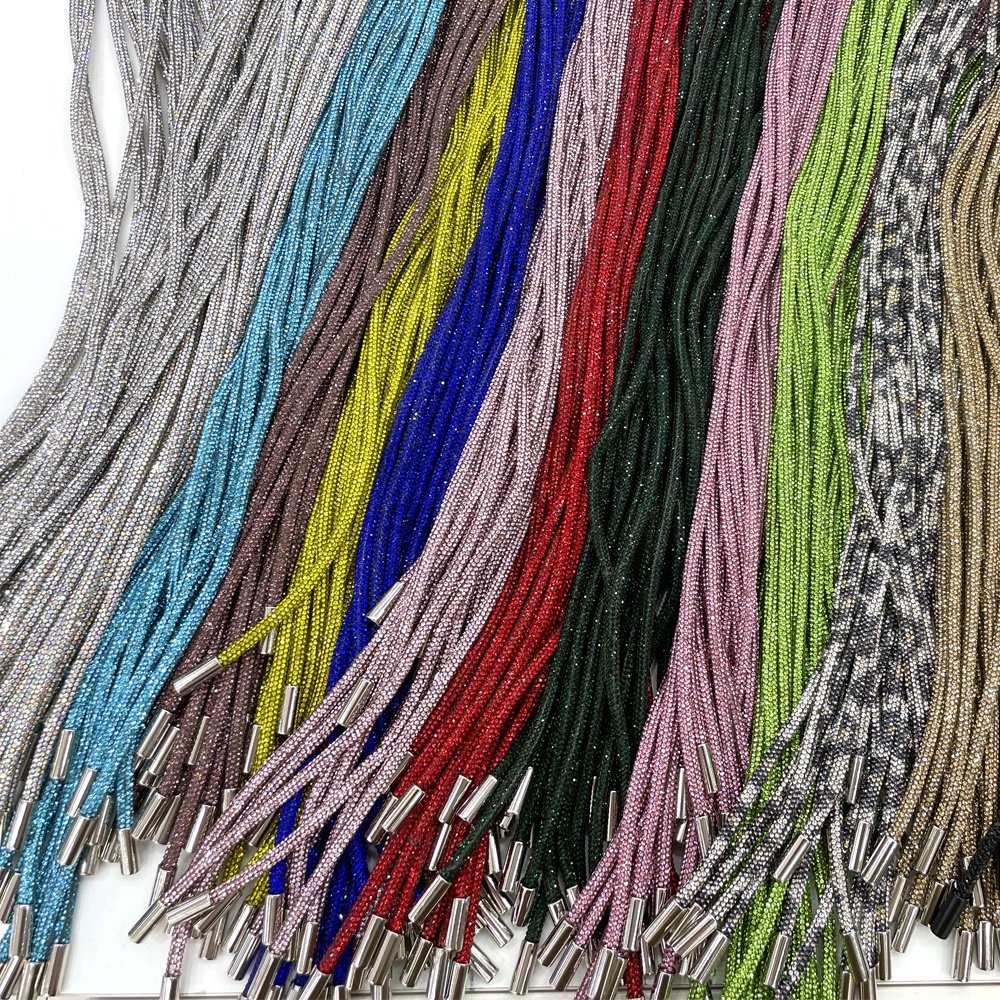 S528 fashion rhinestone cord strings 120 cm crystal hoodies drawstrings diamond rope