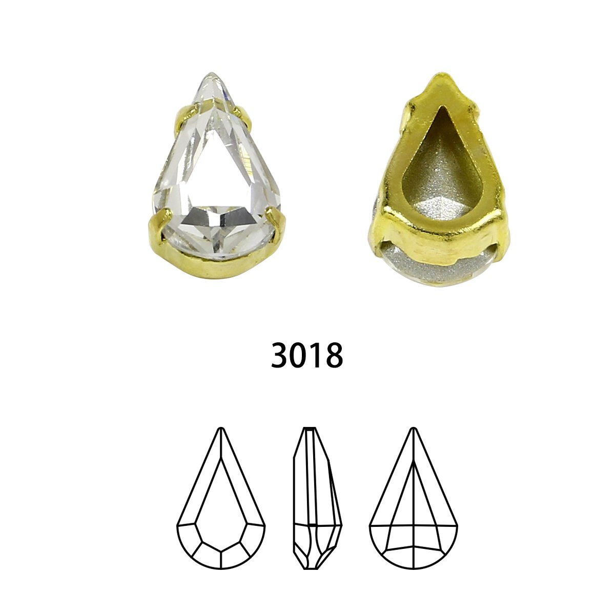 Dongzhou teardrop rhinestones pointback with claw fancy stone wholesale lead-free crystal stone for jewelry diy decoration