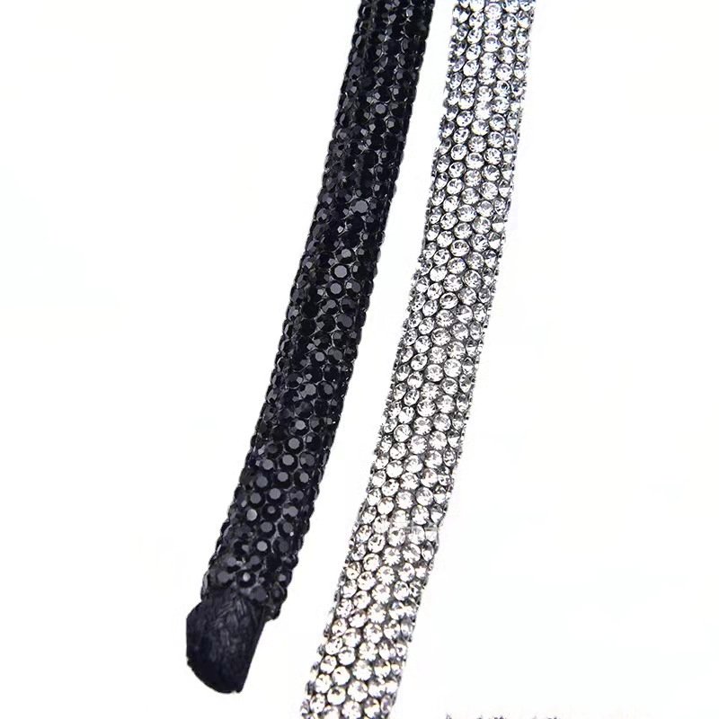 Wholesale Diy Decor Accessories Rhinestone Chain Round Cover Cotton Rope Dense Glass Diamond Clothes Shoelaces Jewelry Trimming