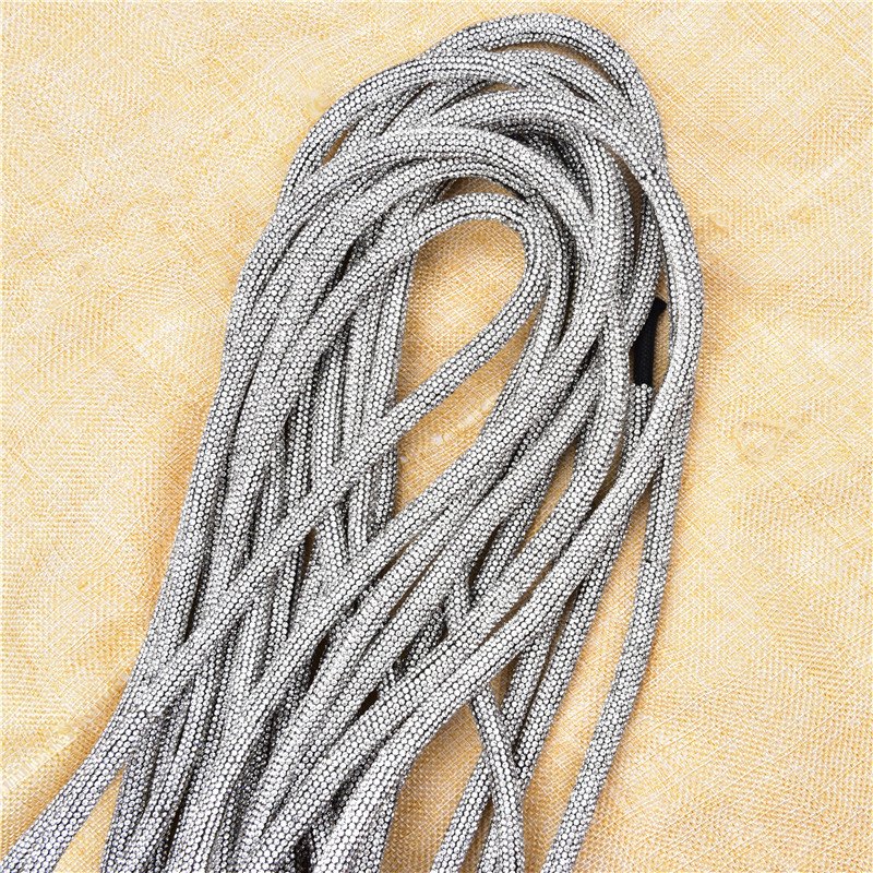 Wholesale Diy Decor Accessories Rhinestone Chain Round Cover Cotton Rope Dense Glass Diamond Clothes Shoelaces Jewelry Trimming