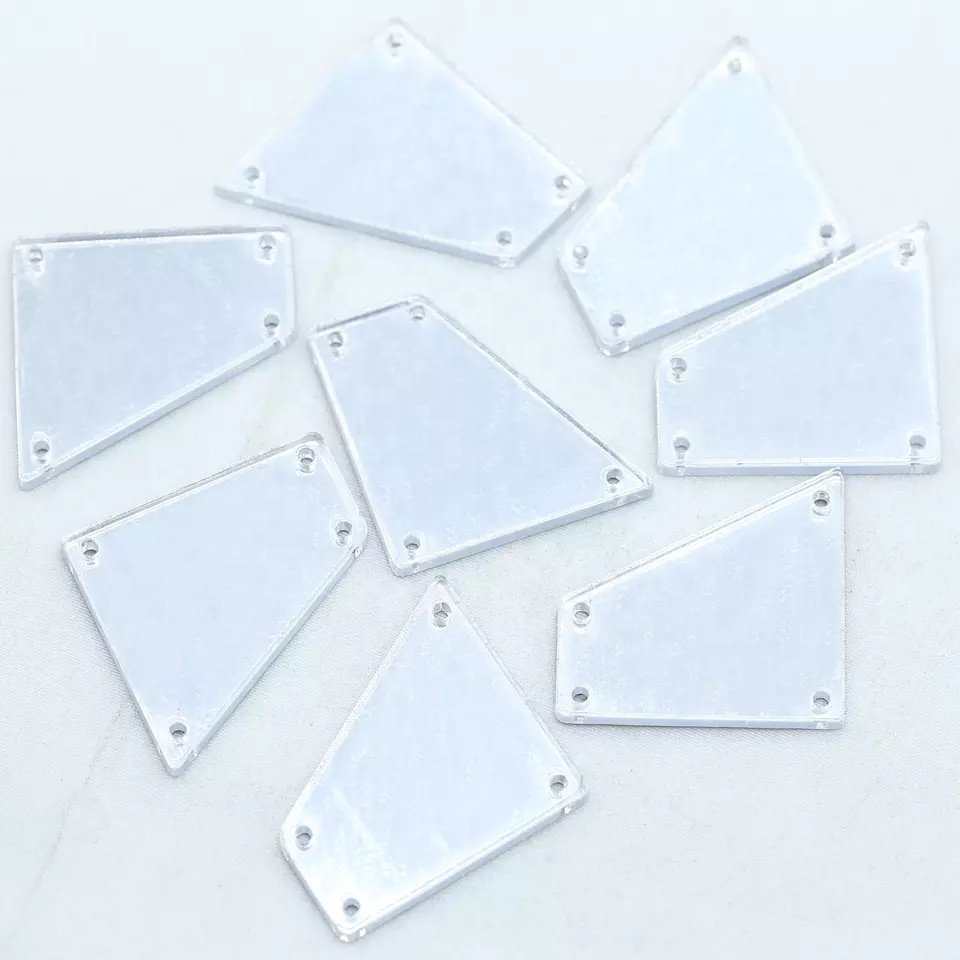 Wholesale Good Quality Flat Back Acrylic Sew On Rhinestone Mirror For Dress