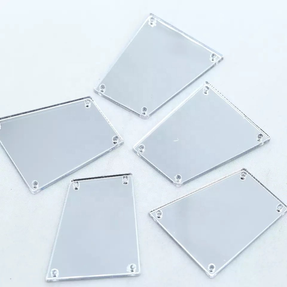 Wholesale Good Quality Flat Back Acrylic Sew On Rhinestone Mirror For Dress
