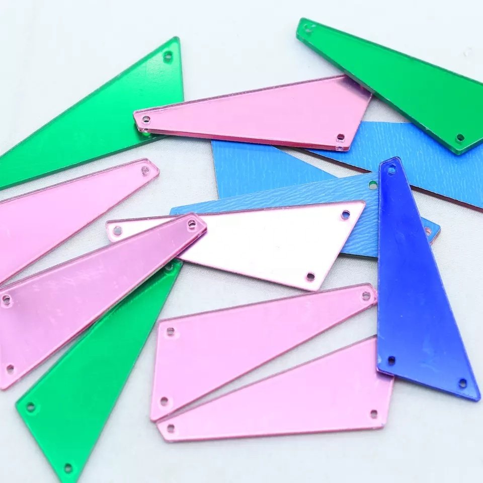 Wholesale Good Quality Flat Back Acrylic Sew On Rhinestone Mirror For Dress
