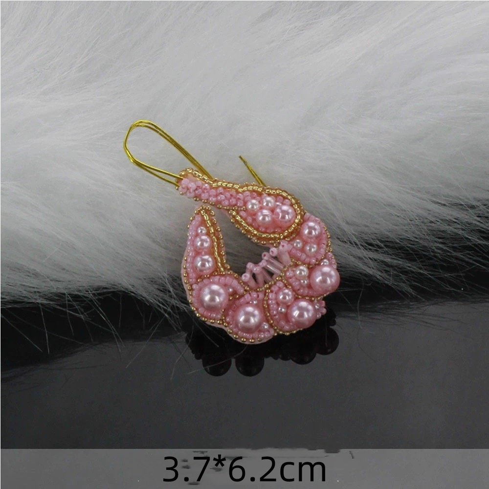 Handmade rhinestone beaded hippocampus shell cloth stickers clothing package decorative patch decals DIY accessories sewing