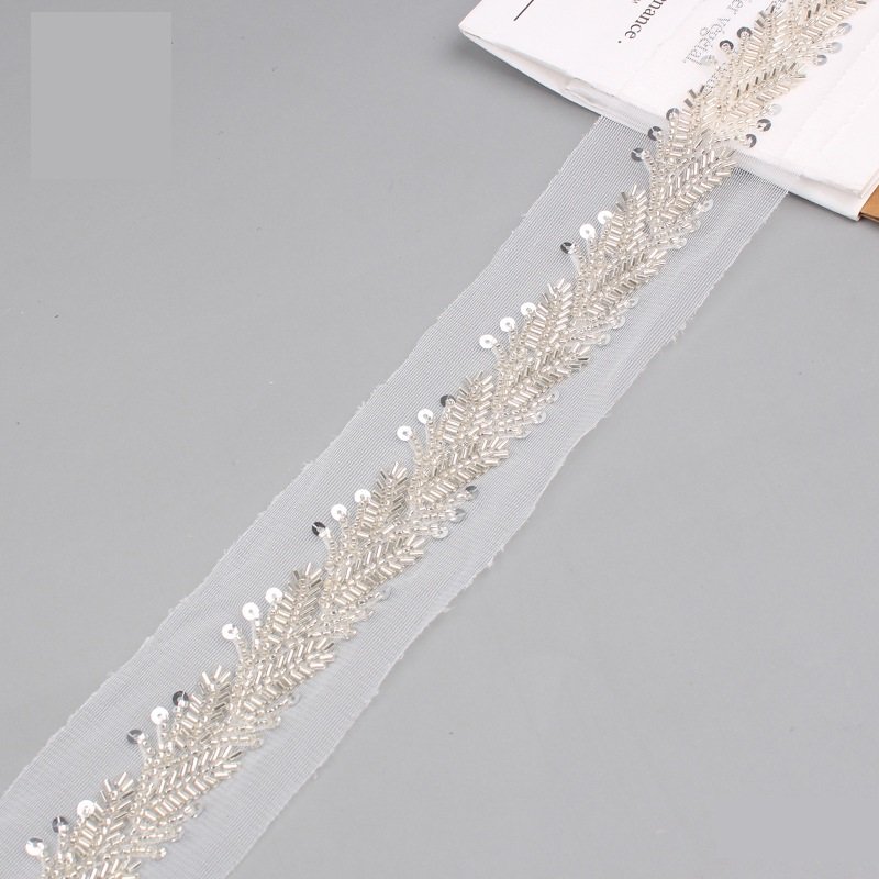Hot Beaded Wedding Dress Beaded Beaded Beaded Rhinestone Decal Dress Crystal Belt Accessories Diy Beaded Lace