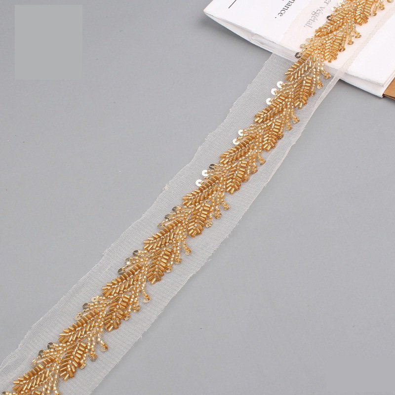 Hot Beaded Wedding Dress Beaded Beaded Beaded Rhinestone Decal Dress Crystal Belt Accessories Diy Beaded Lace