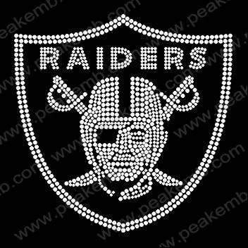 YZX Custom Wholesale Custom Crystal Bling Iron on Football Team Name Transfer Designs Rhinestone Raiders heat transfers