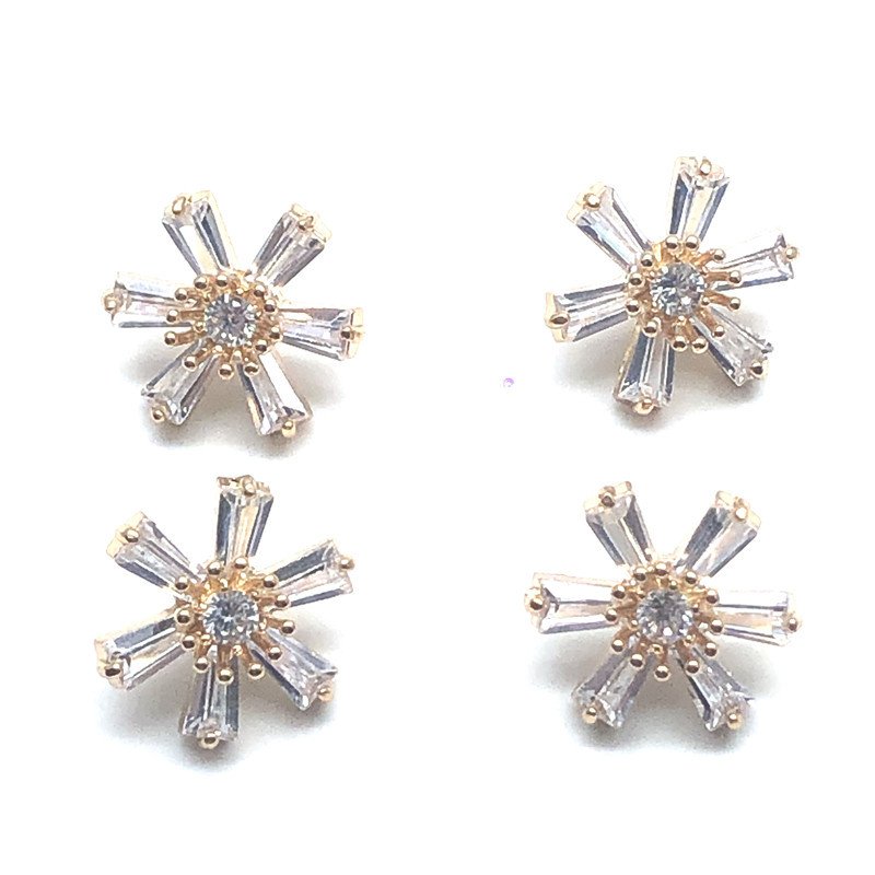 Fancy Rhinestones Decorative Sunflower Crystal Buttons Sewing On Fashion Zircon Button For Women Overcoat Alloy