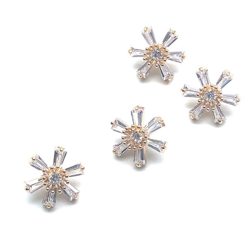 Fancy Rhinestones Decorative Sunflower Crystal Buttons Sewing On Fashion Zircon Button For Women Overcoat Alloy