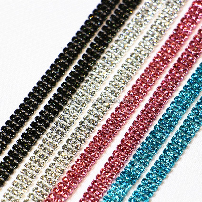 Hot Fixed Rhinestone Claw Chain Colored Pearl Rhinestone Cup Chain Clothing Accessories