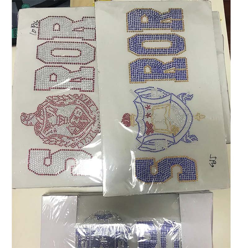 Wholesale Customize hot sell new AKA Zeta Delta sigma gamma rho Rhinestone transfer motif S (shield) R O R for T-shirt
