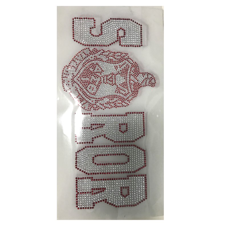 Wholesale Customize hot sell new AKA Zeta Delta sigma gamma rho Rhinestone transfer motif S (shield) R O R for T-shirt
