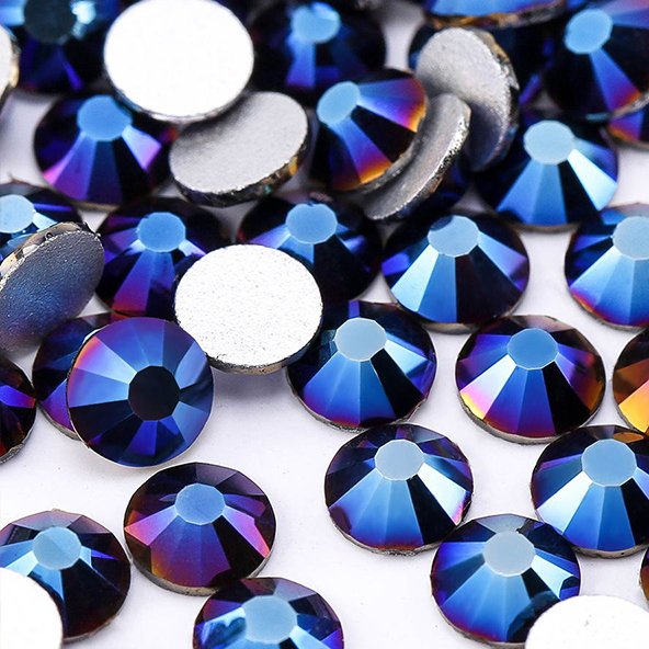 SS6-SS30 3D Metallic Shiny Black Non HotFix Rhinestones Crystal FlatBack Nail Art Decoration Rhinestones