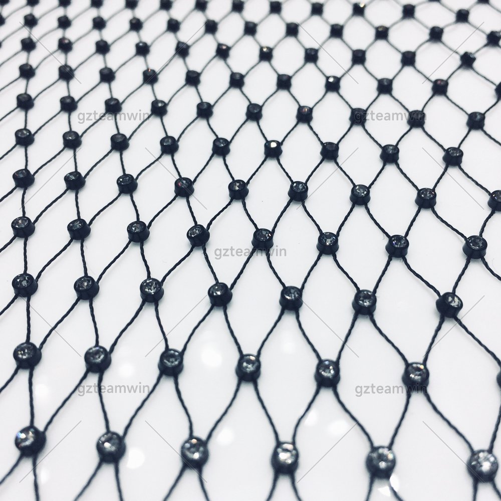 Wholesale 10 yards SS8 Strass Applique Fishnet Stretch Crystal Trim Ribbon white Glass Rhinestone Mesh Fabric for dress bra Tops