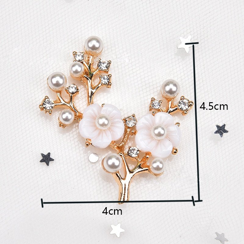 fashion handbags designer rhinestone flower accessories pearl rhinestone button patches for bridal wedding dress decorative