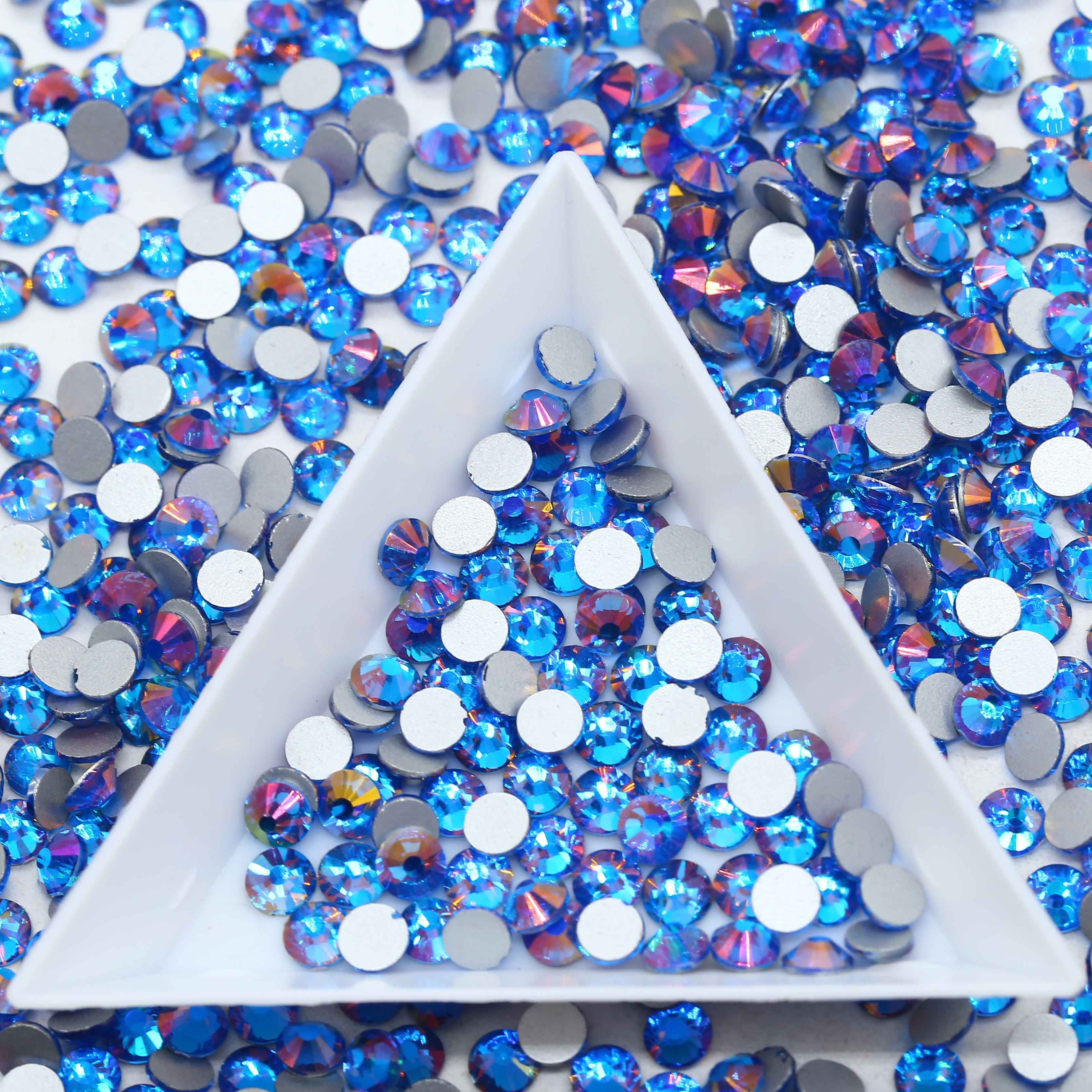 Whatstone Factory Wholesale Mirage Topaz Color SS16 SS20 Crystal AB Non Hotfix Flat Back Glass Rhinestones For Wedding Dress
