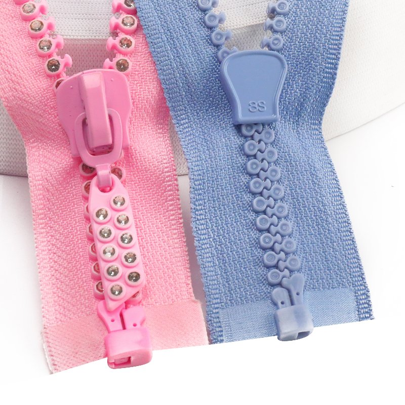 OCO Factory wholesale diamond zippers 10# rhinestones zippers open ended Zip for clothing accessories