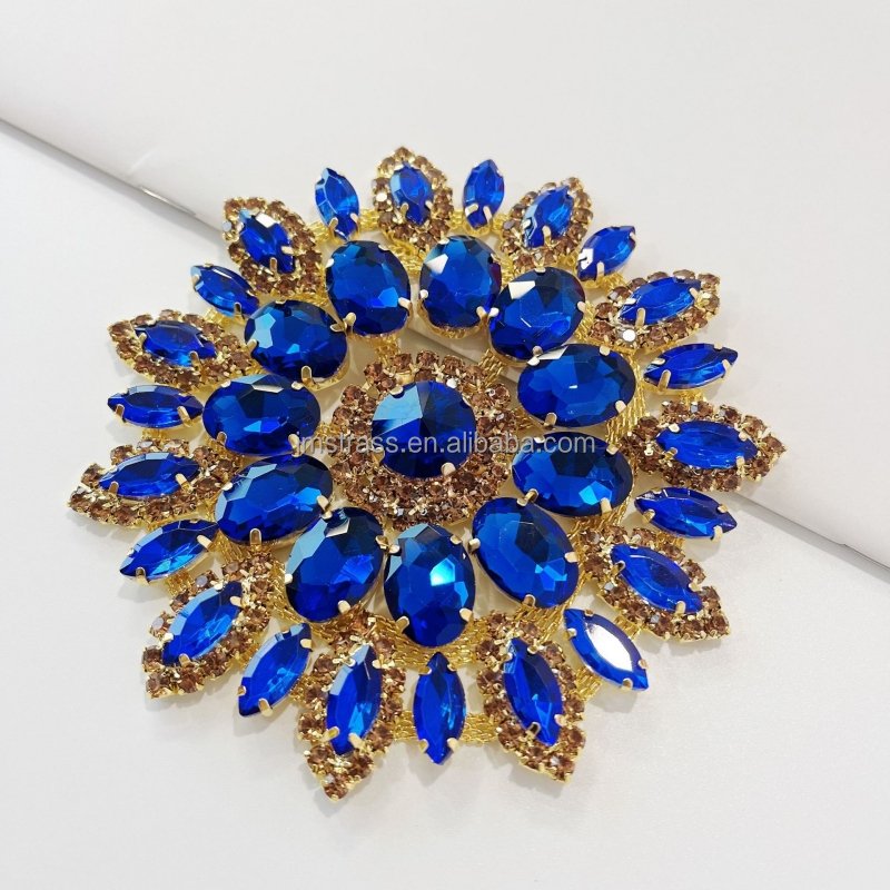 Sew On Rhinestone Applique Crystal Chain Flower Motif Handmade Diamond Patches Diy Shoe Bag High-End Hats Gown
