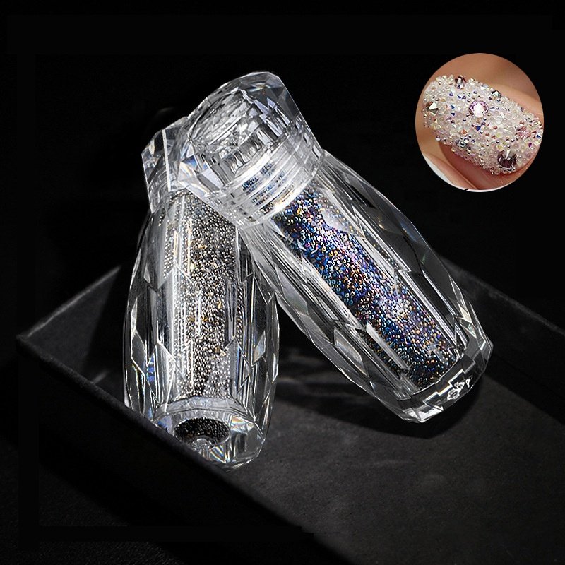 Glitter Pixie Nails Crystal Micro Beads Multicolor AB 3D Nail Art Rhinestone Decorations Manicure Accessories