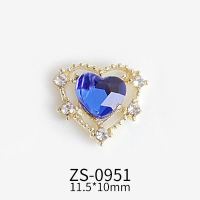 Fashion 10mm Heart Crystal Rhinestones Alloy Diamond Nail Stickers Aurora Rhinestones For Nail Art Decoration