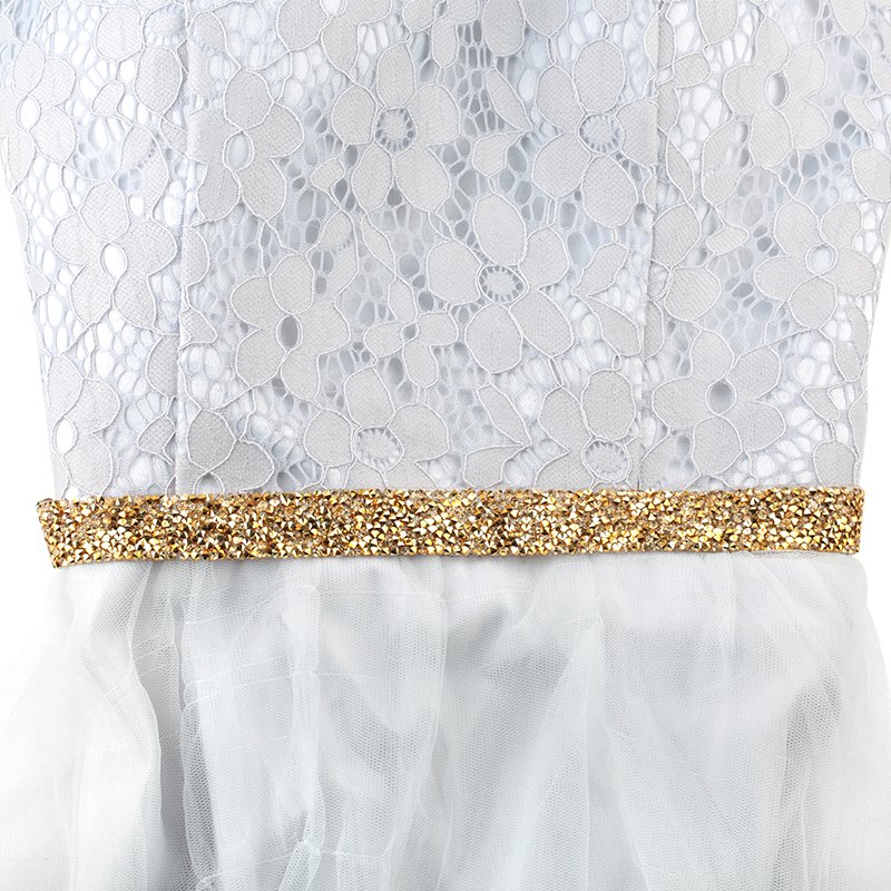 Qiao 1yard Golden Rhinestones Crystal Chain Hot Fix Glitter Dress Rhinestone Motifs Ribbon Hot-Fix Patches Applique