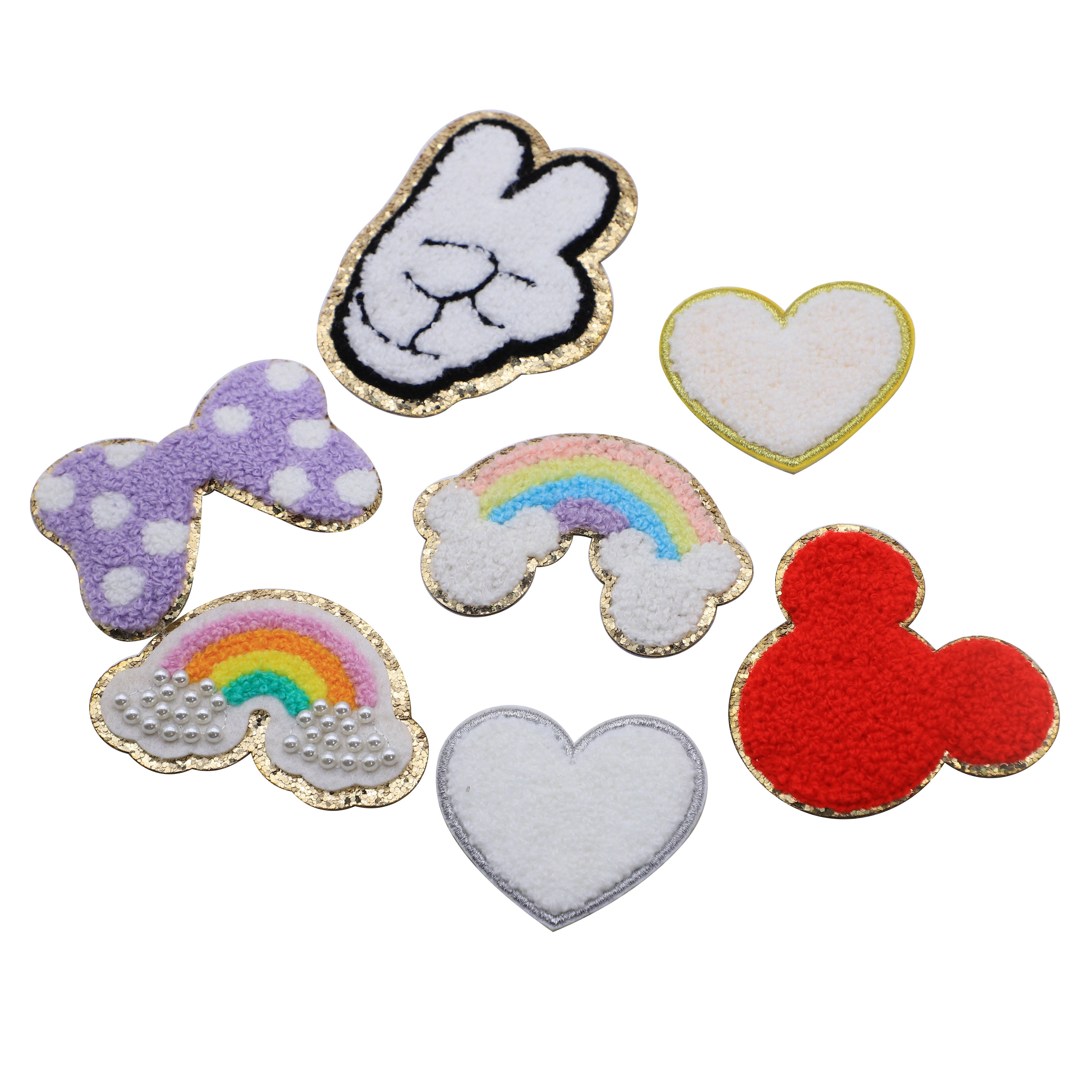 Designer Custom Logo Patch Hat Alphabet Pearl Rhinestone Words Iron on Patches Applique 3D Handmade Patch