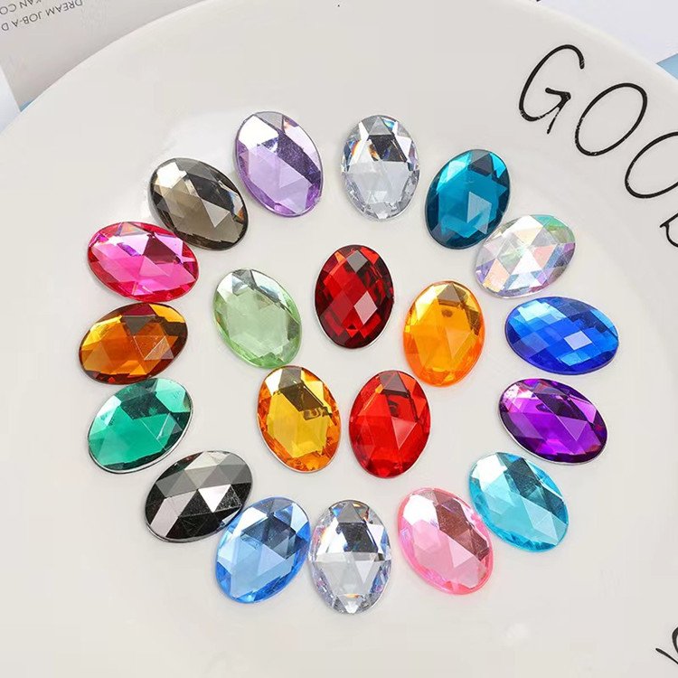 Factory cheap Price Oval Shape Colored Nail Art Crystal Fancy Glass Stone Jewelry making Rhinestones