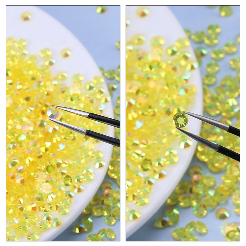 Juli Factory 20000pcs/box Wholesale AB colors Bulk Box Package Flat Back Resin Rhinestone Beads Jelly Non Hot fix Rhinestone