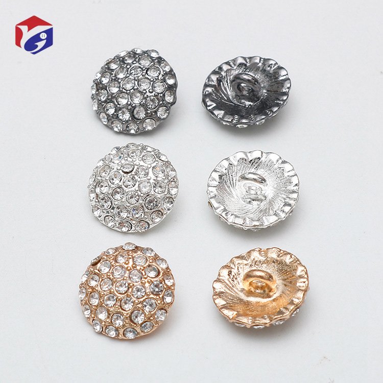 Colorful Rhinestone Crystal Diamond Pearl Buttons For Coat Cardigan Diamond Decoration Accessories Crystal Buttons