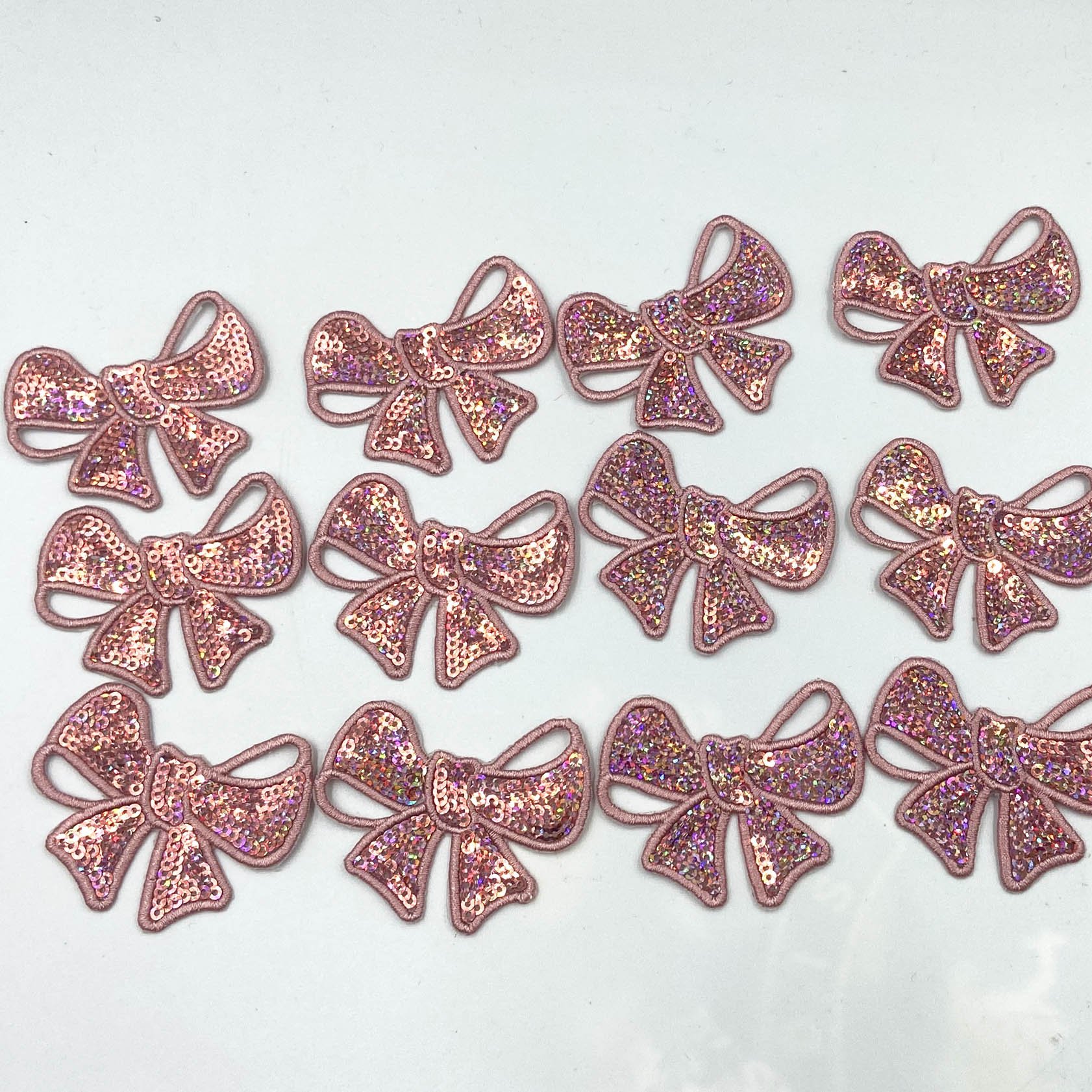 Bow Patch Sequins Patches On Clothes Iron On Sew on Applique Patches For Clothing Garment Bags Shirts Rhinestone Transfer