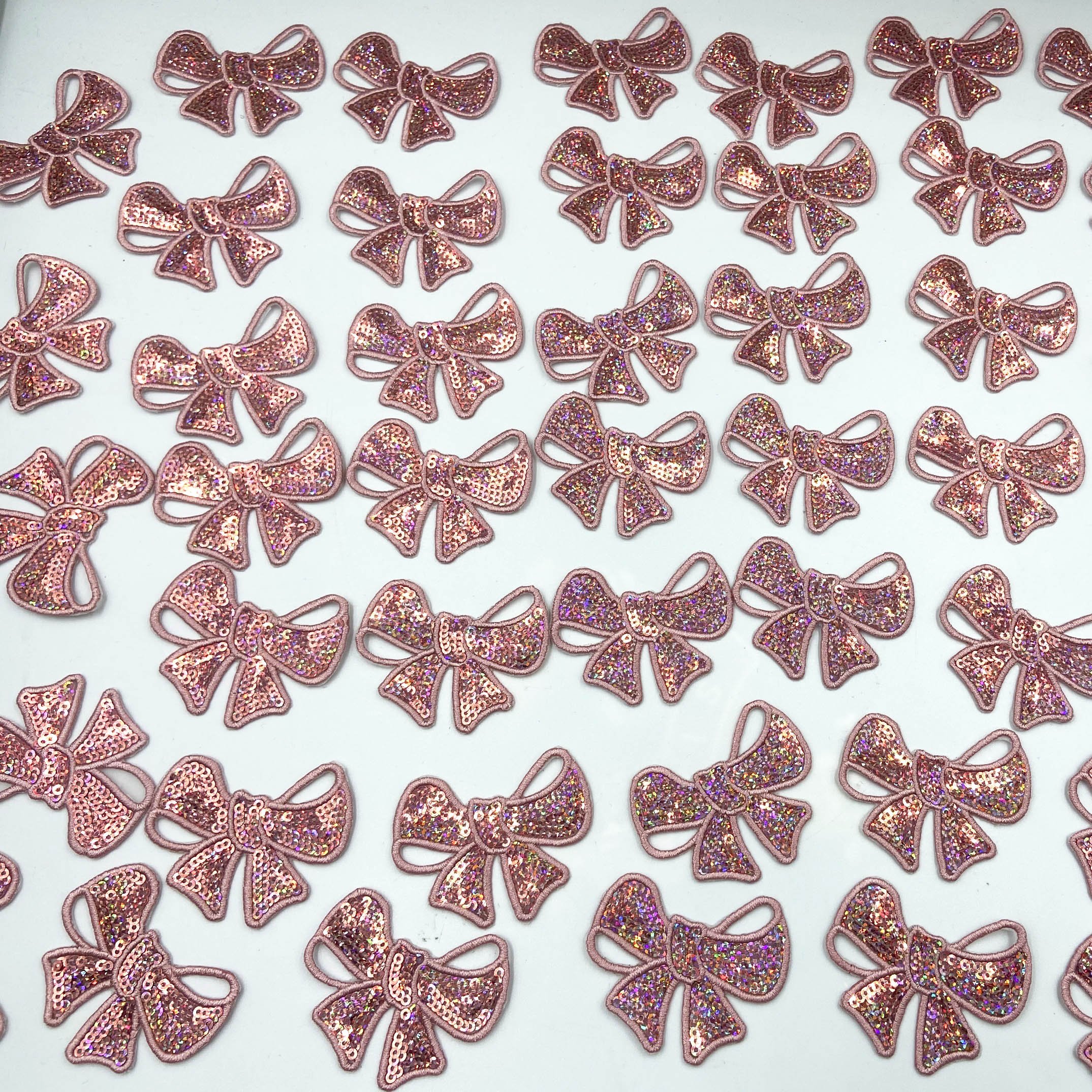Bow Patch Sequins Patches On Clothes Iron On Sew on Applique Patches For Clothing Garment Bags Shirts Rhinestone Transfer