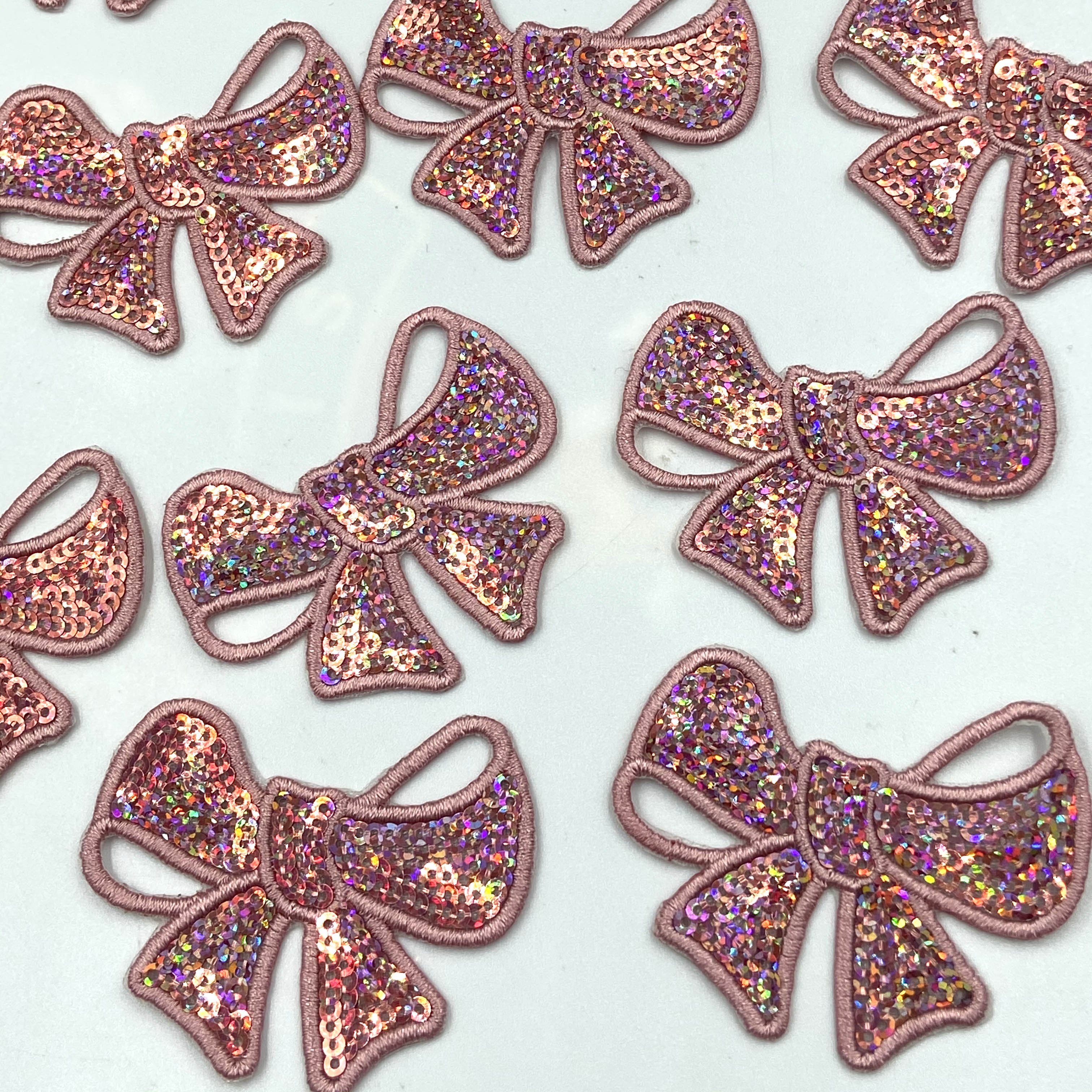 Bow Patch Sequins Patches On Clothes Iron On Sew on Applique Patches For Clothing Garment Bags Shirts Rhinestone Transfer