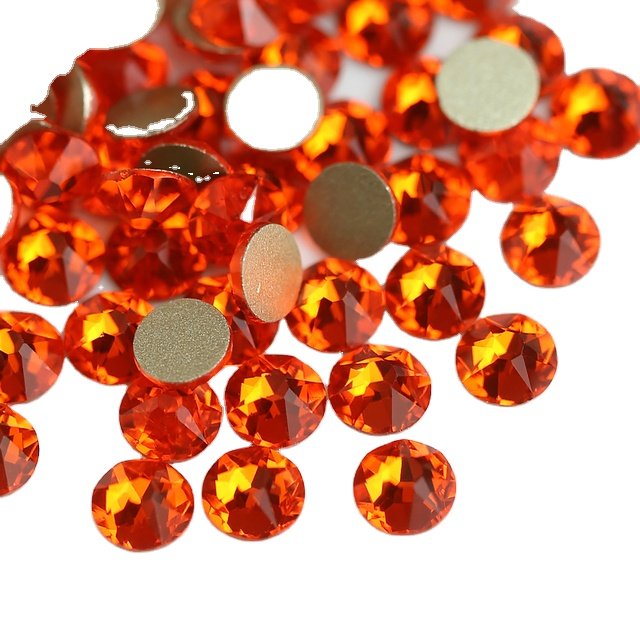 New Cut Facets 8 big 8 small Light siam Non Hotfix Rhinestones Round Strass Gem for Clothing Dress Shoes DIY Art Design