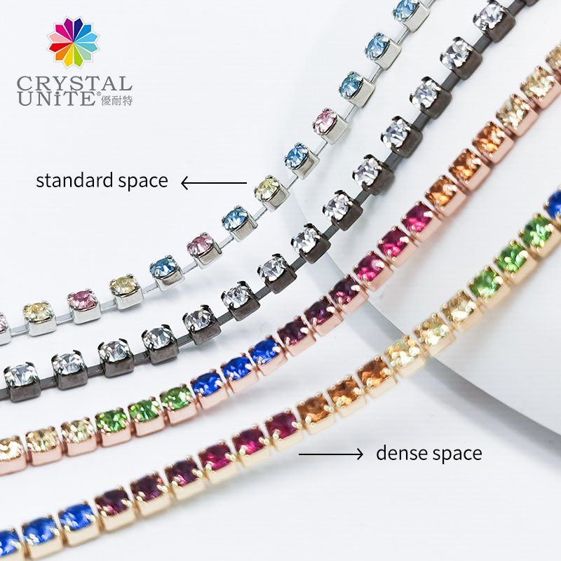 Advanced Custom-made Glass Point Back Rhinestone Chaton Mounted In Brass Cup-chain Roll Crystal Trim Yardage Strass Chain