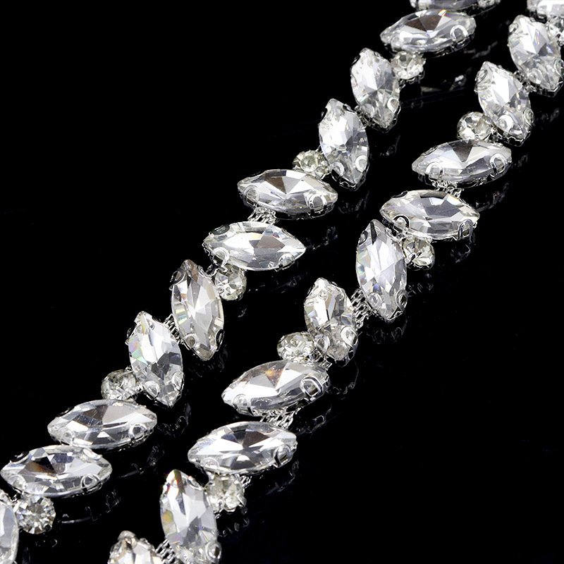 Rhinestone Cup Chain Trimming over 100 Designs 10 Yard Fringe for Garment Decoration Bags Necklace Earring Sew-On Technique
