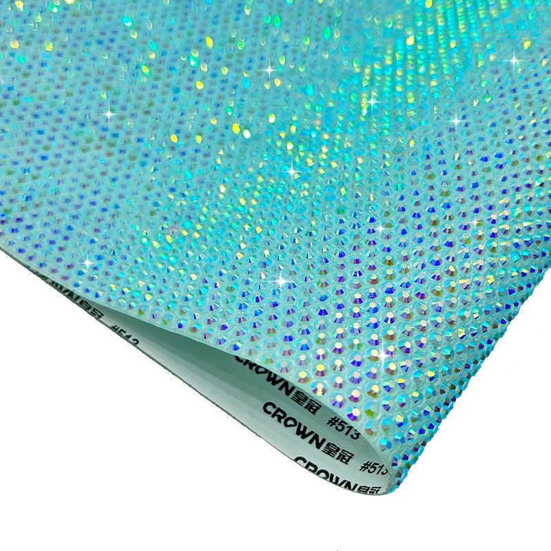 Bling Crystal AB Rhinestone Flat Back Hot Fix Rhinestone Sheet Decor Trim Mesh Roll for Wedding
