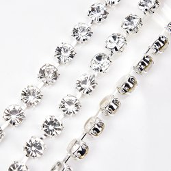 silver metal clear stone