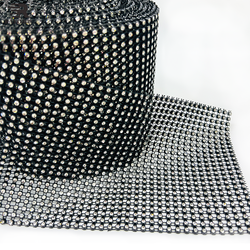 black mesh crystal stone