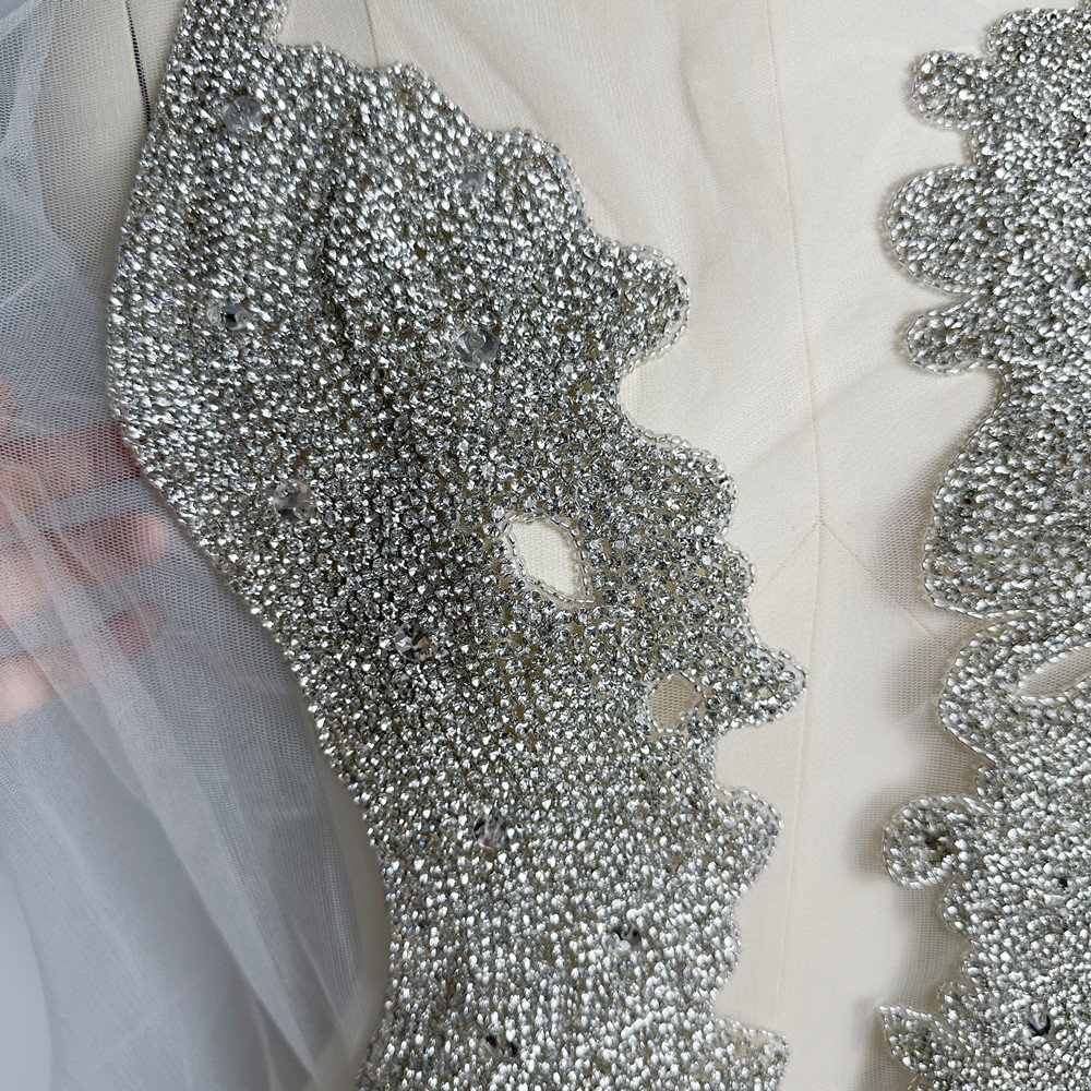 Hot sell Sew on Rhinestone Bodice patches appliques sew on for wedding party